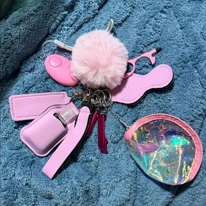 Chic Pink Keychain Set & Accessories